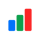 Rising Blue Green Red Bar Chart