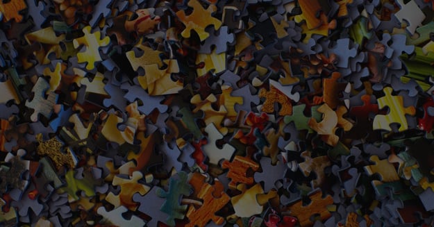 Multiple colored puzzle pieces