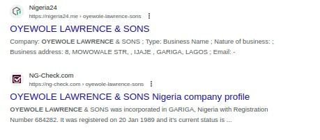 Name suggests strong connection with Nigeria