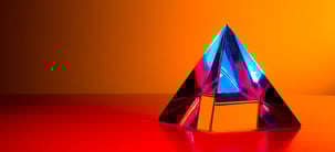Shining crystal on a table