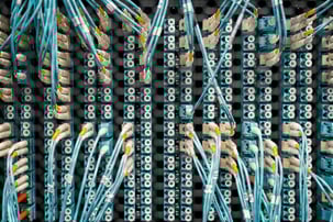 Multiple optical fiber cables connected to the port