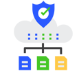 Secure cloud data diagram abstract