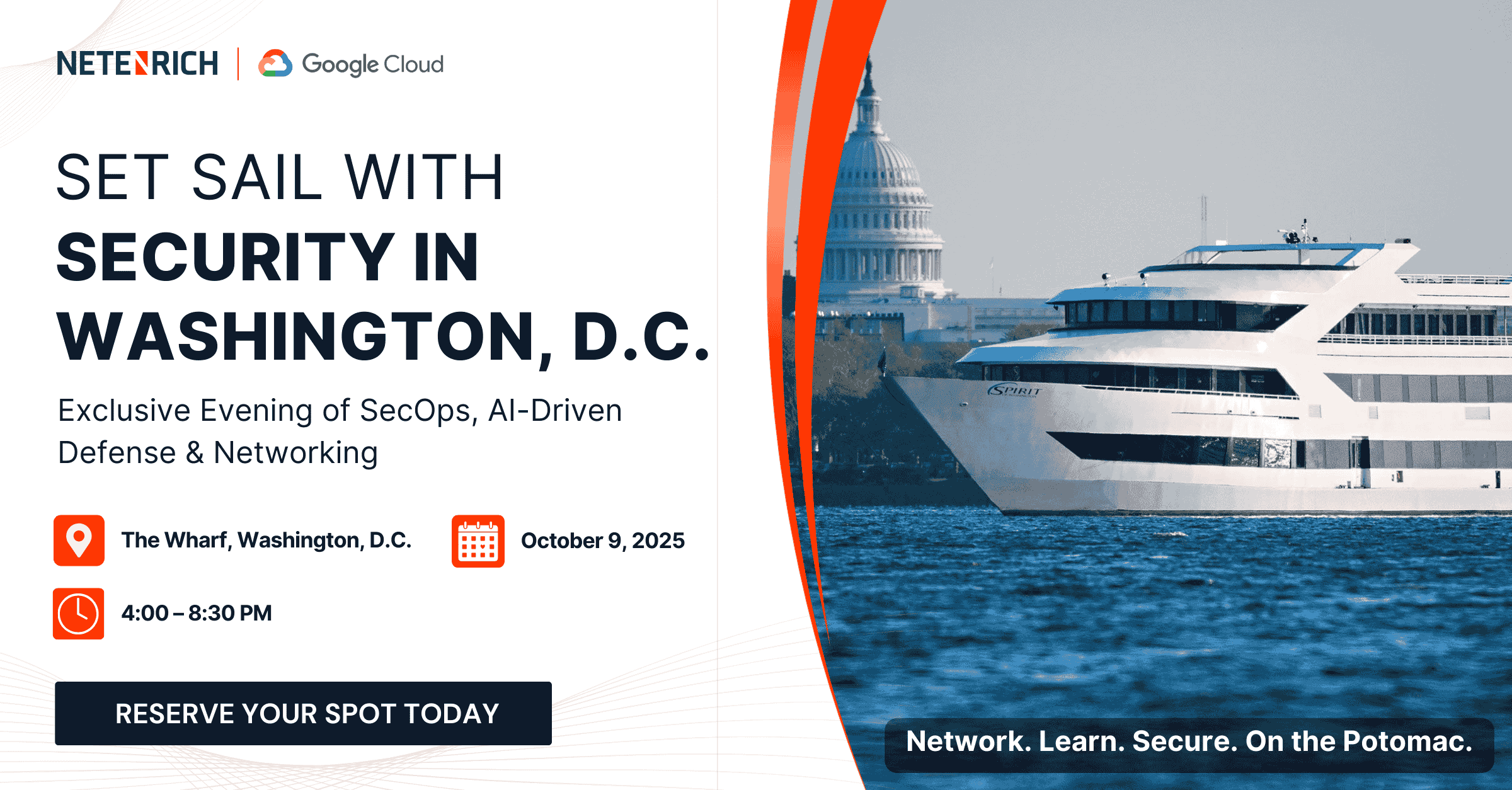 Cybersecurity Evening Cruise with Google and Netenrich 