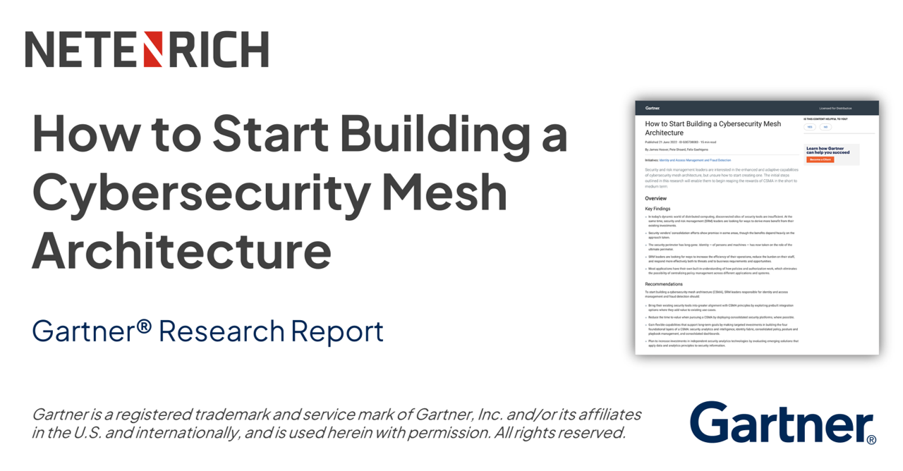 Netenrich Gartner - How to start building a Cybersecurity Mesh Architecture