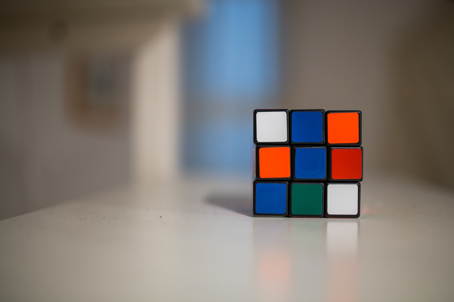 A Rubik's cube on a table